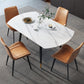 Modern Style Sintered Stone Dining Table White Round Drop-Leaf Table for Home Use Clearhalo ' dining_table' 'Dining Tables & Seating' 'Dining Tables' 'furn' 'furn_dining_table' 'Furniture' 'furniture_dining_table' 'Kitchen & Dining Furniture' 'kitchen&dining_furn' 'kitchen' 'kitchen_dining_table' 3649390