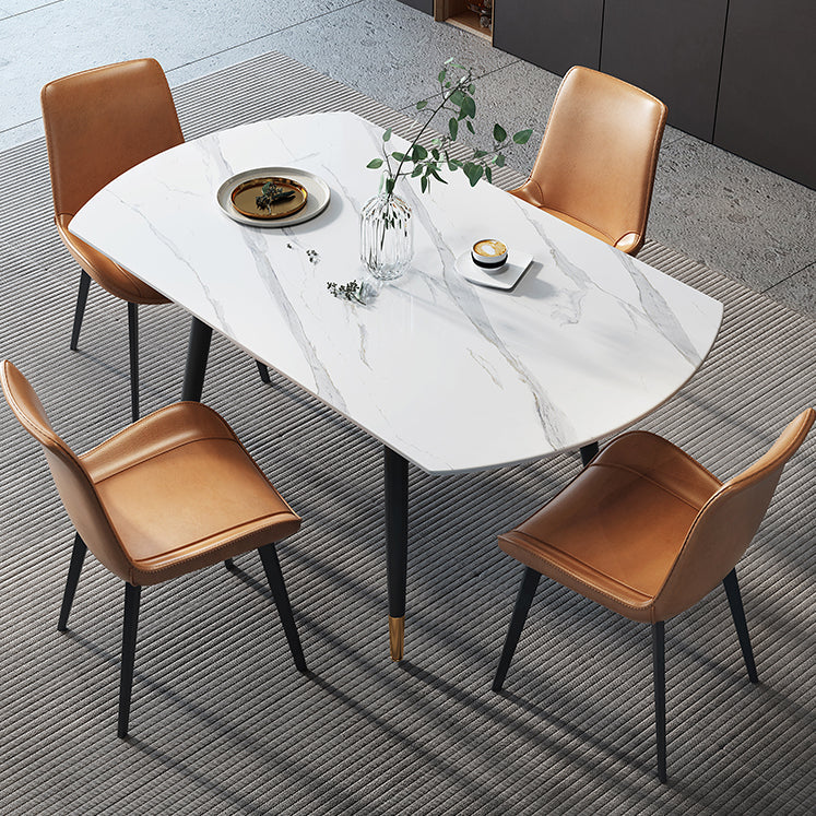 Modern Style Sintered Stone Dining Table White Round Drop-Leaf Table for Home Use Clearhalo ' dining_table' 'Dining Tables & Seating' 'Dining Tables' 'furn' 'furn_dining_table' 'Furniture' 'furniture_dining_table' 'Kitchen & Dining Furniture' 'kitchen&dining_furn' 'kitchen' 'kitchen_dining_table' 3649390