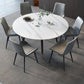Modern Style Sintered Stone Dining Table White Round Drop-Leaf Table for Home Use Clearhalo ' dining_table' 'Dining Tables & Seating' 'Dining Tables' 'furn' 'furn_dining_table' 'Furniture' 'furniture_dining_table' 'Kitchen & Dining Furniture' 'kitchen&dining_furn' 'kitchen' 'kitchen_dining_table' 3649398