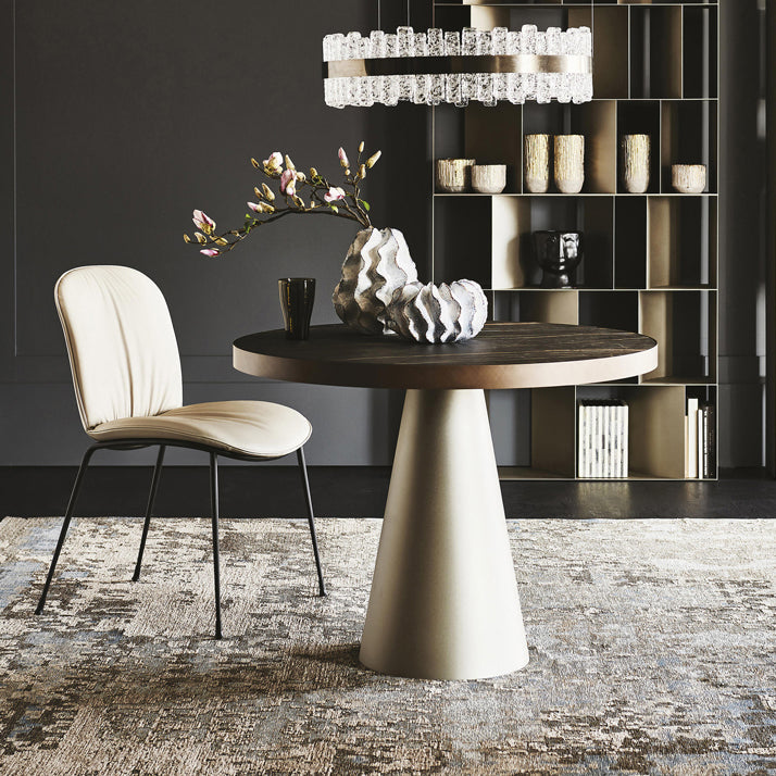 Simple Style Round Pedestal Dining Site Table Stone Dining Room Collection Clearhalo ' dining_table' 'Dining Tables & Seating' 'Dining Tables' 'furn' 'furn_dining_table' 'Furniture' 'furniture_dining_table' 'Kitchen & Dining Furniture' 'kitchen&dining_furn' 'kitchen' 'kitchen_dining_table' 3649400