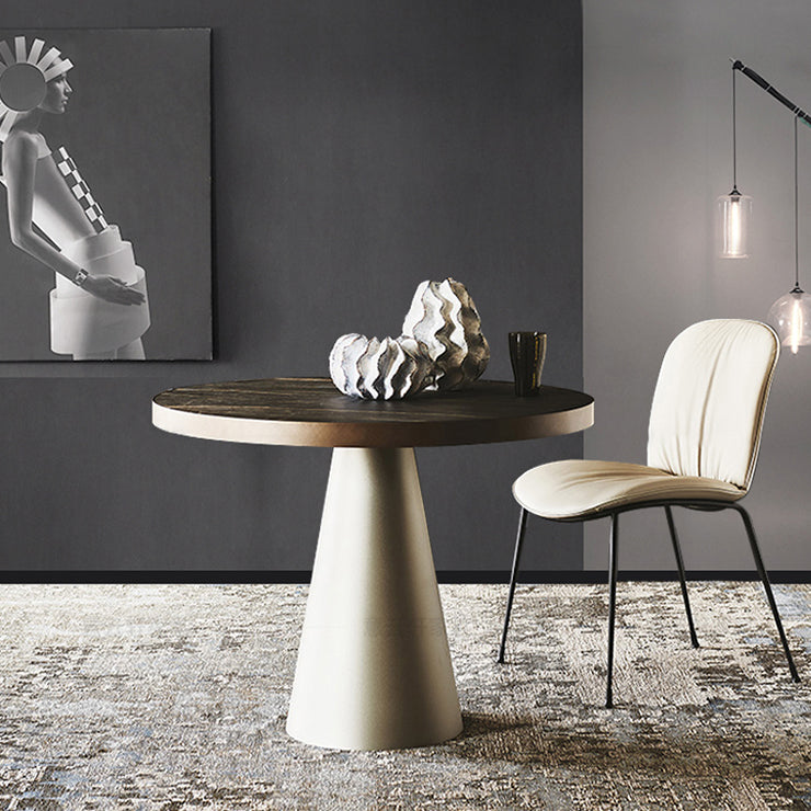 Simple Style Round Pedestal Dining Site Table Stone Dining Room Collection Clearhalo ' dining_table' 'Dining Tables & Seating' 'Dining Tables' 'furn' 'furn_dining_table' 'Furniture' 'furniture_dining_table' 'Kitchen & Dining Furniture' 'kitchen&dining_furn' 'kitchen' 'kitchen_dining_table' 3649404