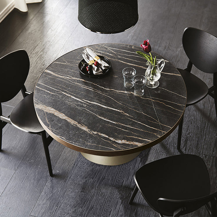Simple Style Round Pedestal Dining Site Table Stone Dining Room Collection Clearhalo ' dining_table' 'Dining Tables & Seating' 'Dining Tables' 'furn' 'furn_dining_table' 'Furniture' 'furniture_dining_table' 'Kitchen & Dining Furniture' 'kitchen&dining_furn' 'kitchen' 'kitchen_dining_table' 3649405