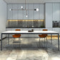 Metal Contemporary Rectangular Table High Gloss White Sintered Stone Dining Table with 4 Legs Clearhalo ' dining_table' 'Dining Tables & Seating' 'Dining Tables' 'furn' 'furn_dining_table' 'Furniture' 'furniture_dining_table' 'Kitchen & Dining Furniture' 'kitchen&dining_furn' 'kitchen' 'kitchen_dining_table' 3649409