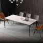 Metal Contemporary Rectangular Table High Gloss White Sintered Stone Dining Table with 4 Legs Clearhalo ' dining_table' 'Dining Tables & Seating' 'Dining Tables' 'furn' 'furn_dining_table' 'Furniture' 'furniture_dining_table' 'Kitchen & Dining Furniture' 'kitchen&dining_furn' 'kitchen' 'kitchen_dining_table' 3649410