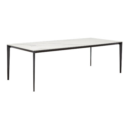 Metal Contemporary Rectangular Table High Gloss White Sintered Stone Dining Table with 4 Legs Without Chairs Clearhalo ' dining_table' 'Dining Tables & Seating' 'Dining Tables' 'furn' 'furn_dining_table' 'Furniture' 'furniture_dining_table' 'Kitchen & Dining Furniture' 'kitchen&dining_furn' 'kitchen' 'kitchen_dining_table' 3649411