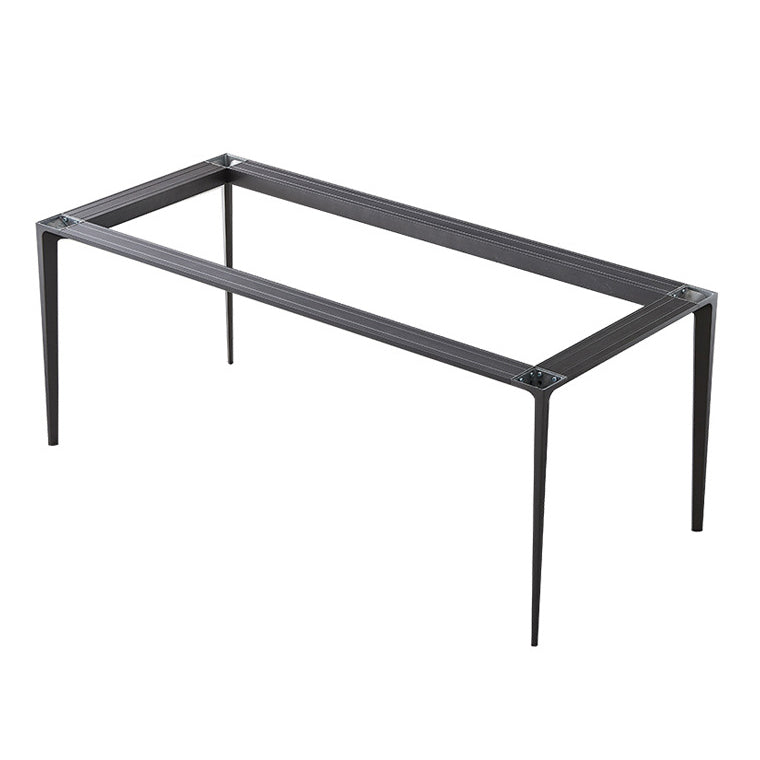 Metal Contemporary Rectangular Table High Gloss White Sintered Stone Dining Table with 4 Legs Clearhalo ' dining_table' 'Dining Tables & Seating' 'Dining Tables' 'furn' 'furn_dining_table' 'Furniture' 'furniture_dining_table' 'Kitchen & Dining Furniture' 'kitchen&dining_furn' 'kitchen' 'kitchen_dining_table' 3649415