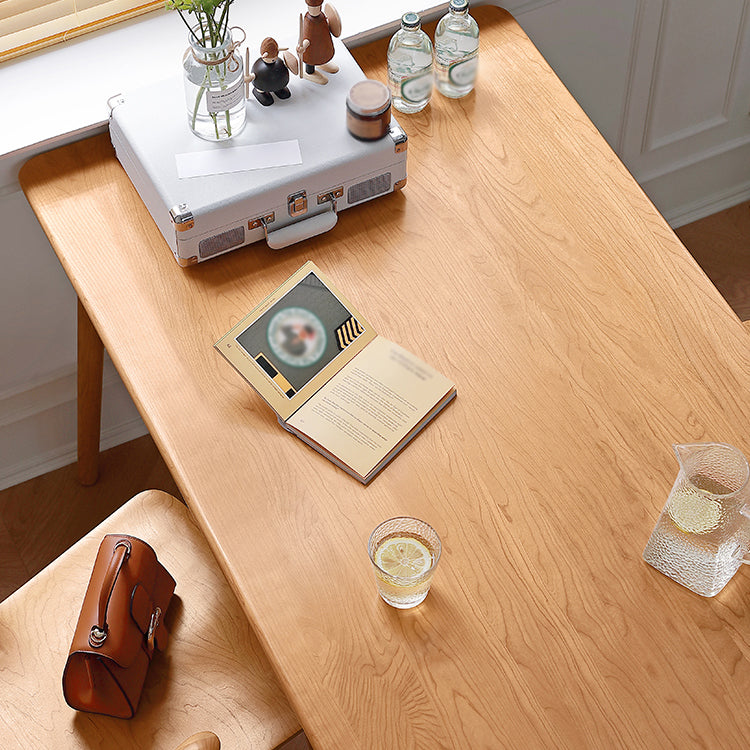 Solid Oak Wood Rectangle Dining Table Modern Contemporary Kitchen Wood Table with 4 Legs Clearhalo ' dining_table' 'Dining Tables & Seating' 'Dining Tables' 'furn' 'furn_dining_table' 'Furniture' 'furniture_dining_table' 'Kitchen & Dining Furniture' 'kitchen&dining_furn' 'kitchen' 'kitchen_dining_table' 3649419
