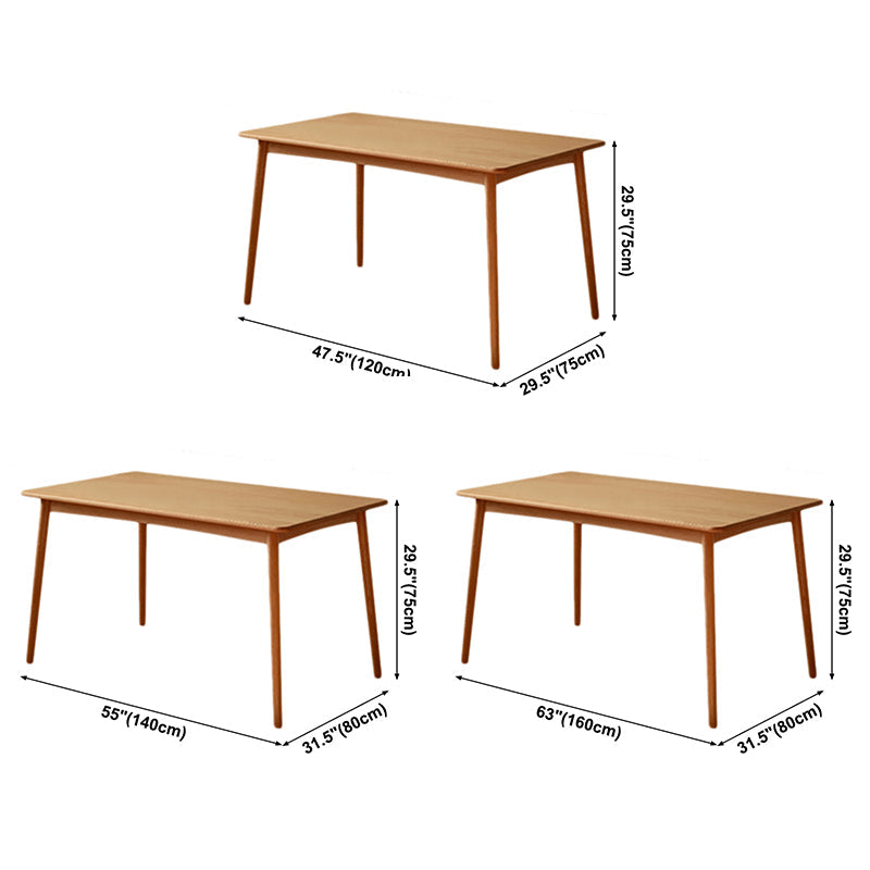 Solid Oak Wood Rectangle Dining Table Modern Contemporary Kitchen Wood Table with 4 Legs Clearhalo ' dining_table' 'Dining Tables & Seating' 'Dining Tables' 'furn' 'furn_dining_table' 'Furniture' 'furniture_dining_table' 'Kitchen & Dining Furniture' 'kitchen&dining_furn' 'kitchen' 'kitchen_dining_table' 3649426