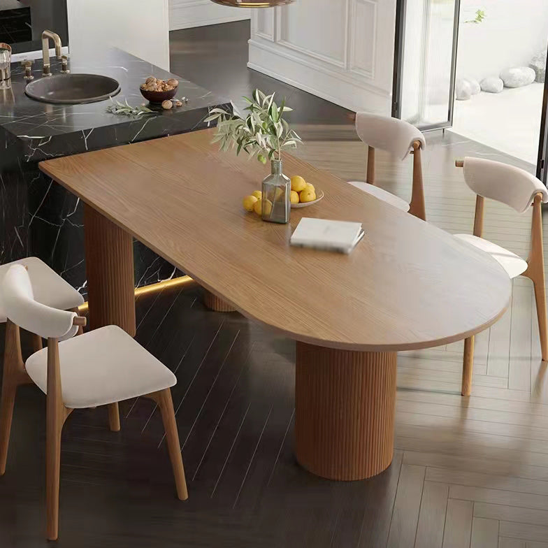 Contemporary Dining Table Solid Wood Table with 3 Legs for Home Kitchen Dinner Natural Without Chairs Clearhalo ' dining_table' 'Dining Tables & Seating' 'Dining Tables' 'furn' 'furn_dining_table' 'Furniture' 'furniture_dining_table' 'Kitchen & Dining Furniture' 'kitchen&dining_furn' 'kitchen' 'kitchen_dining_table' 3649427