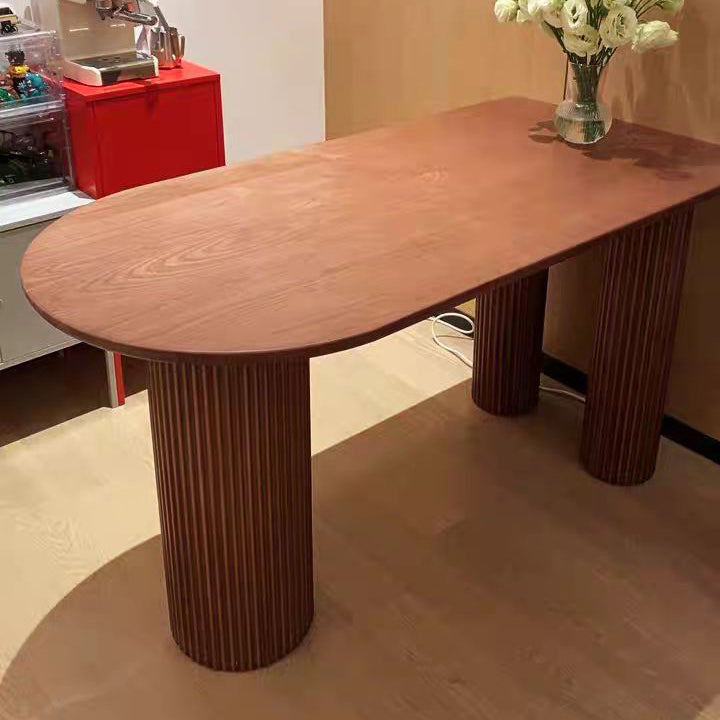 Contemporary Dining Table Solid Wood Table with 3 Legs for Home Kitchen Dinner Clearhalo ' dining_table' 'Dining Tables & Seating' 'Dining Tables' 'furn' 'furn_dining_table' 'Furniture' 'furniture_dining_table' 'Kitchen & Dining Furniture' 'kitchen&dining_furn' 'kitchen' 'kitchen_dining_table' 3649432