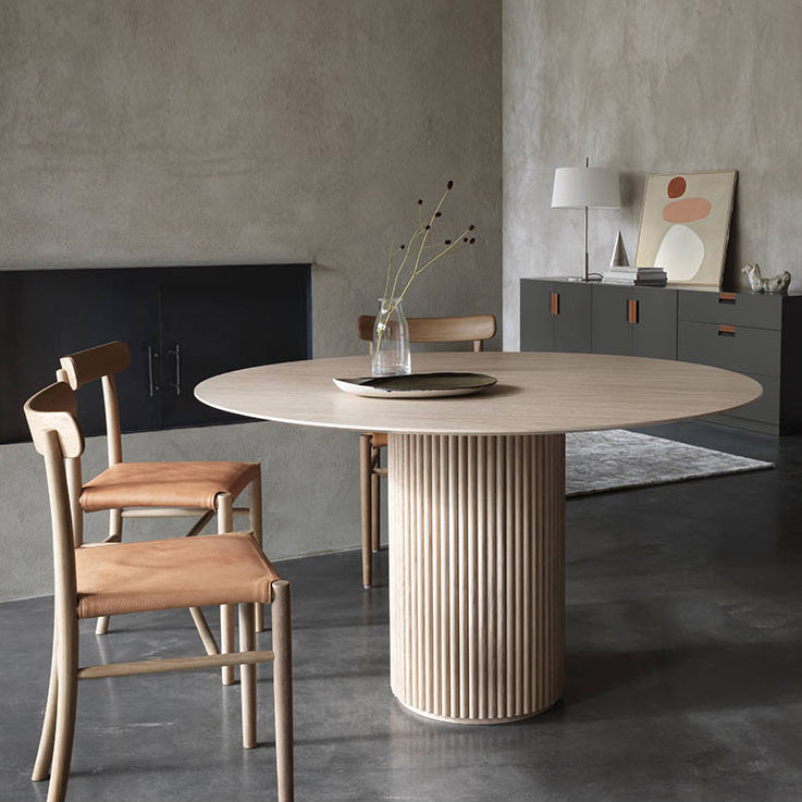 Pine Solid Wood Dining Table Simple Style Round Dining Site Table with Pedestal Casual Clearhalo ' dining_table' 'Dining Tables & Seating' 'Dining Tables' 'furn' 'furn_dining_table' 'Furniture' 'furniture_dining_table' 'Kitchen & Dining Furniture' 'kitchen&dining_furn' 'kitchen' 'kitchen_dining_table' 3649466