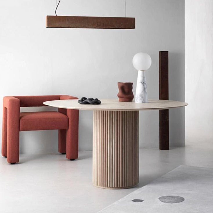Pine Solid Wood Dining Table Simple Style Round Dining Site Table with Pedestal Casual Clearhalo ' dining_table' 'Dining Tables & Seating' 'Dining Tables' 'furn' 'furn_dining_table' 'Furniture' 'furniture_dining_table' 'Kitchen & Dining Furniture' 'kitchen&dining_furn' 'kitchen' 'kitchen_dining_table' 3649468