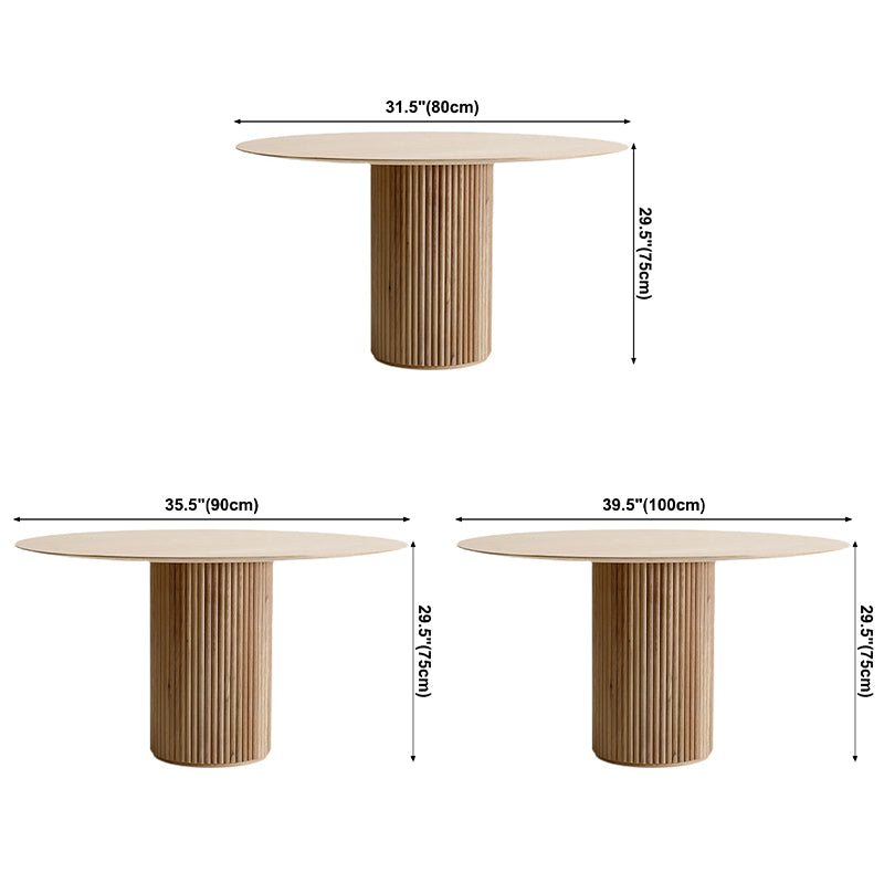 Pine Solid Wood Dining Table Simple Style Round Dining Site Table with Pedestal Casual Clearhalo ' dining_table' 'Dining Tables & Seating' 'Dining Tables' 'furn' 'furn_dining_table' 'Furniture' 'furniture_dining_table' 'Kitchen & Dining Furniture' 'kitchen&dining_furn' 'kitchen' 'kitchen_dining_table' 3649469