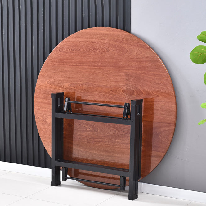 Simplicity Home Solid Wood Dining Table Round Shape Dining Table with Metallic Base Clearhalo ' dining_table' 'Dining Tables & Seating' 'Dining Tables' 'furn' 'furn_dining_table' 'Furniture' 'furniture_dining_table' 'Kitchen & Dining Furniture' 'kitchen&dining_furn' 'kitchen' 'kitchen_dining_table' 3649471