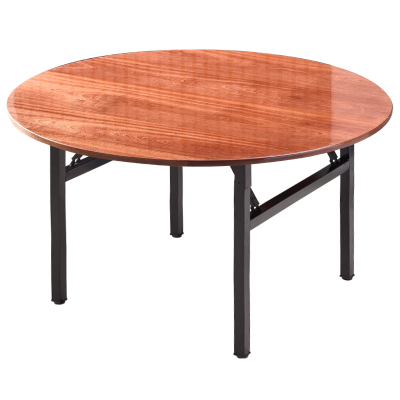 Simplicity Home Solid Wood Dining Table Round Shape Dining Table with Metallic Base Without Chairs Clearhalo ' dining_table' 'Dining Tables & Seating' 'Dining Tables' 'furn' 'furn_dining_table' 'Furniture' 'furniture_dining_table' 'Kitchen & Dining Furniture' 'kitchen&dining_furn' 'kitchen' 'kitchen_dining_table' 3649474