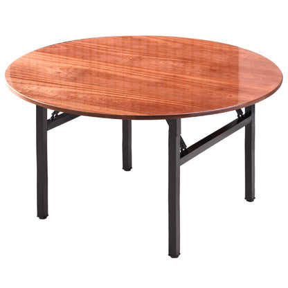Simplicity Home Solid Wood Dining Table Round Shape Dining Table with Metallic Base Without Chairs Clearhalo ' dining_table' 'Dining Tables & Seating' 'Dining Tables' 'furn' 'furn_dining_table' 'Furniture' 'furniture_dining_table' 'Kitchen & Dining Furniture' 'kitchen&dining_furn' 'kitchen' 'kitchen_dining_table' 3649474