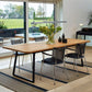 Modern Pine Solid Wood Table Rectangle Dining Table with Metal Black Double Pedestal Base Clearhalo ' dining_table' 'Dining Tables & Seating' 'Dining Tables' 'furn' 'furn_dining_table' 'Furniture' 'furniture_dining_table' 'Kitchen & Dining Furniture' 'kitchen&dining_furn' 'kitchen' 'kitchen_dining_table' 3649479