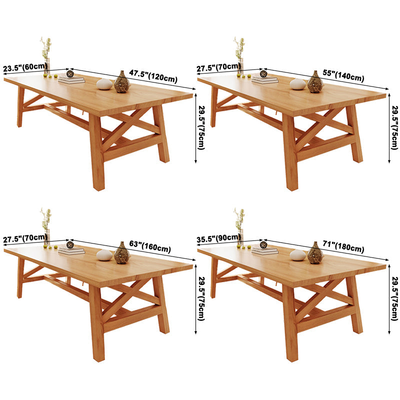 Simplicity Pine Solid Wood Dining Table Rectangular Table in Wood Color with Four-leg Clearhalo ' dining_table' 'Dining Tables & Seating' 'Dining Tables' 'furn' 'furn_dining_table' 'Furniture' 'furniture_dining_table' 'Kitchen & Dining Furniture' 'kitchen&dining_furn' 'kitchen' 'kitchen_dining_table' 3649517