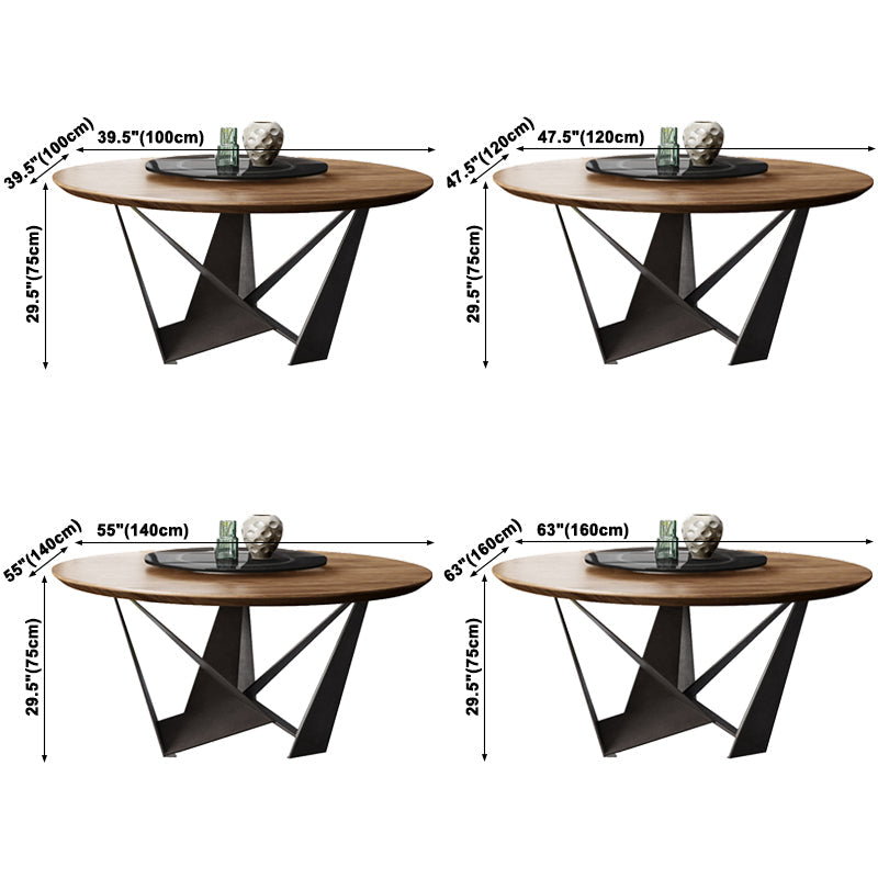 Contemporary Style Table Solid Wood Dining Table Round Shape Excluding Turntable Clearhalo ' dining_table' 'Dining Tables & Seating' 'Dining Tables' 'furn' 'furn_dining_table' 'Furniture' 'furniture_dining_table' 'Kitchen & Dining Furniture' 'kitchen&dining_furn' 'kitchen' 'kitchen_dining_table' 3649560