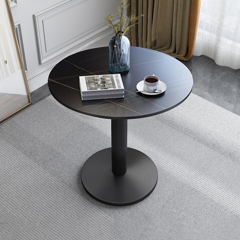 Contemporary Round Dining Table Sintered Stone Dining Table with Tulip Base for Dining Room Black Black Clearhalo ' dining_table' 'Dining Tables & Seating' 'Dining Tables' 'furn' 'furn_dining_table' 'Furniture' 'furniture_dining_table' 'Kitchen & Dining Furniture' 'kitchen&dining_furn' 'kitchen' 'kitchen_dining_table' 3649562