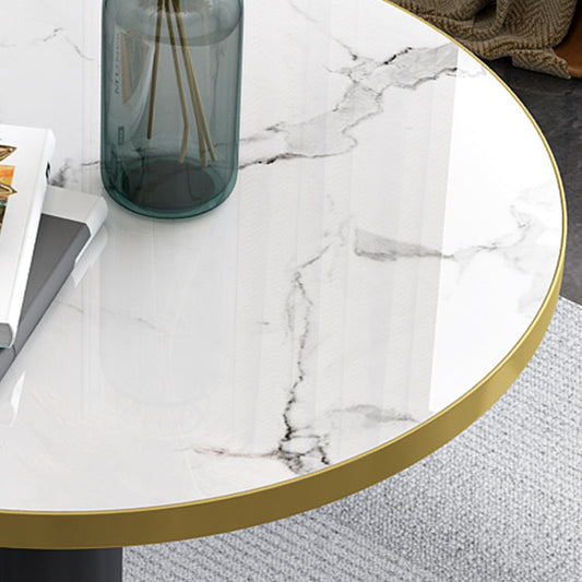 Contemporary Round Dining Table Sintered Stone Dining Table with Tulip Base for Dining Room