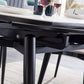 Modern Style Sintered Stone Dining Table White Round Drop-Leaf Table with 4 Legs Clearhalo ' dining_table' 'Dining Tables & Seating' 'Dining Tables' 'furn' 'furn_dining_table' 'Furniture' 'furniture_dining_table' 'Kitchen & Dining Furniture' 'kitchen&dining_furn' 'kitchen' 'kitchen_dining_table' 3649588