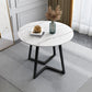 Contemporary Round Dining Table Sintered Stone Dining Table for Dining Room Double Pedestal White Black Clearhalo ' dining_table' 'Dining Tables & Seating' 'Dining Tables' 'furn' 'furn_dining_table' 'Furniture' 'furniture_dining_table' 'Kitchen & Dining Furniture' 'kitchen&dining_furn' 'kitchen' 'kitchen_dining_table' 3649596