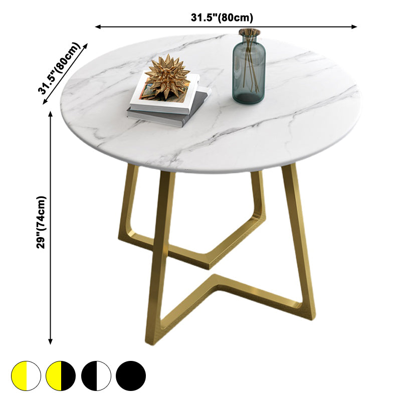 Contemporary Round Dining Table Sintered Stone Dining Table for Dining Room Clearhalo ' dining_table' 'Dining Tables & Seating' 'Dining Tables' 'furn' 'furn_dining_table' 'Furniture' 'furniture_dining_table' 'Kitchen & Dining Furniture' 'kitchen&dining_furn' 'kitchen' 'kitchen_dining_table' 3649602