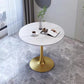 Contemporary Round Dining Table Sintered Stone Dining Table for Dining Room Tulip White Gold Clearhalo ' dining_table' 'Dining Tables & Seating' 'Dining Tables' 'furn' 'furn_dining_table' 'Furniture' 'furniture_dining_table' 'Kitchen & Dining Furniture' 'kitchen&dining_furn' 'kitchen' 'kitchen_dining_table' 3649605