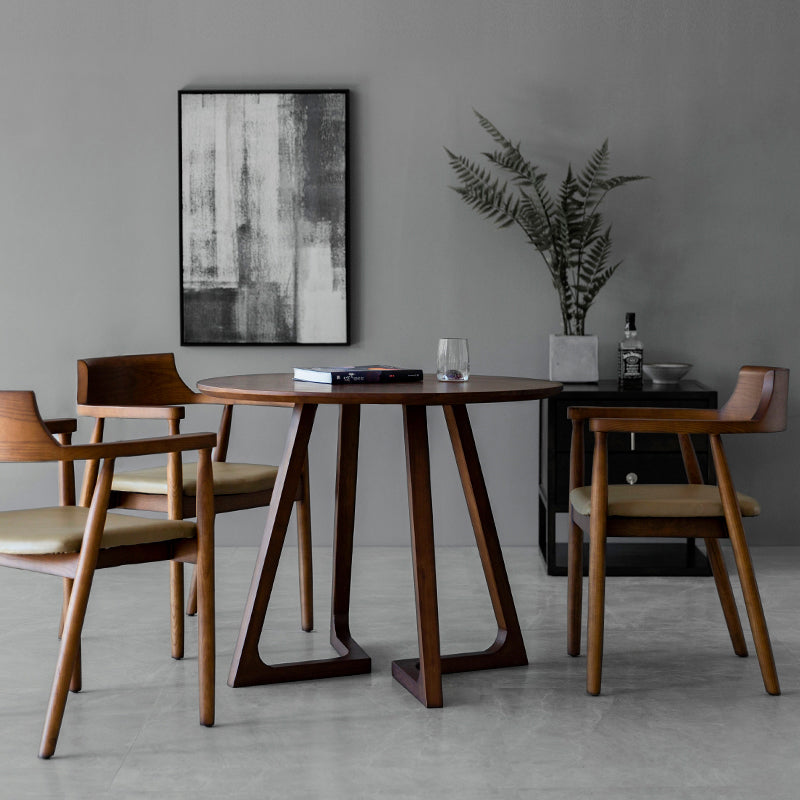 Contemporary Style Round Dining Table Solid Wood Furniture for Dining Room Clearhalo ' dining_table' 'Dining Tables & Seating' 'Dining Tables' 'furn' 'furn_dining_table' 'Furniture' 'furniture_dining_table' 'Kitchen & Dining Furniture' 'kitchen&dining_furn' 'kitchen' 'kitchen_dining_table' 3649615