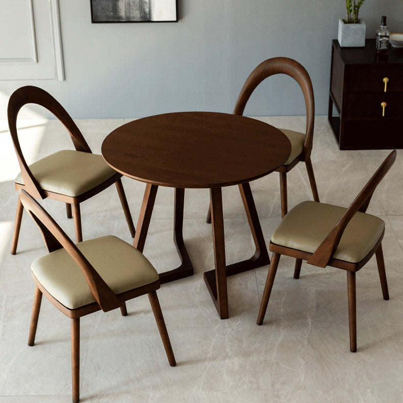 Contemporary Style Round Dining Table Solid Wood Furniture for Dining Room Clearhalo ' dining_table' 'Dining Tables & Seating' 'Dining Tables' 'furn' 'furn_dining_table' 'Furniture' 'furniture_dining_table' 'Kitchen & Dining Furniture' 'kitchen&dining_furn' 'kitchen' 'kitchen_dining_table' 3649623