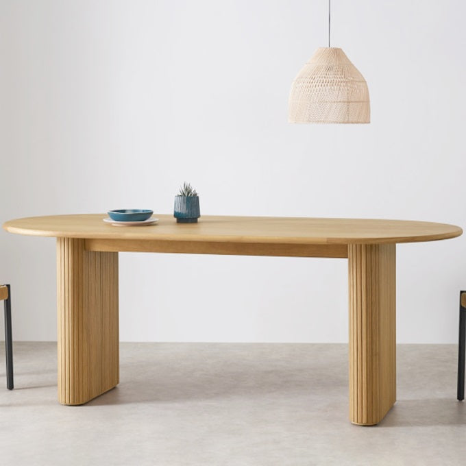 Solid Wood Contemporary Oval Dining Table Wood Top Table for Kitchen and Dining Room Without Chairs Clearhalo ' dining_table' 'Dining Tables & Seating' 'Dining Tables' 'furn' 'furn_dining_table' 'Furniture' 'furniture_dining_table' 'Kitchen & Dining Furniture' 'kitchen&dining_furn' 'kitchen' 'kitchen_dining_table' 3649625