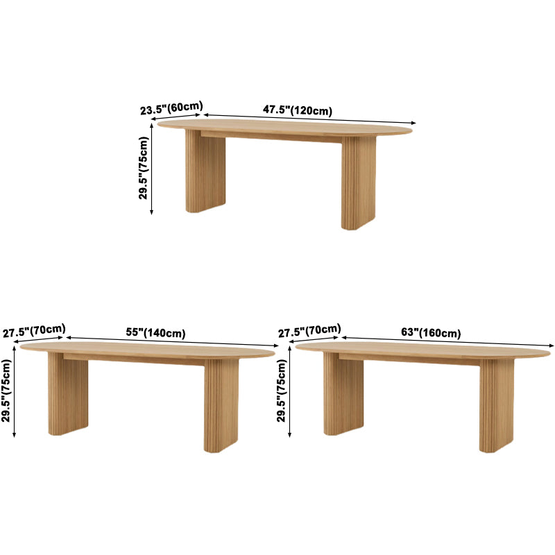 Solid Wood Contemporary Oval Dining Table Wood Top Table for Kitchen and Dining Room Clearhalo ' dining_table' 'Dining Tables & Seating' 'Dining Tables' 'furn' 'furn_dining_table' 'Furniture' 'furniture_dining_table' 'Kitchen & Dining Furniture' 'kitchen&dining_furn' 'kitchen' 'kitchen_dining_table' 3649630