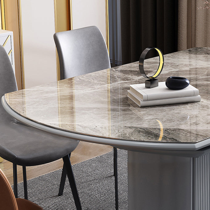 Modern Style Sintered Stone Dining Table Drop-Leaf Round Table with Metal Base Clearhalo ' dining_table' 'Dining Tables & Seating' 'Dining Tables' 'furn' 'furn_dining_table' 'Furniture' 'furniture_dining_table' 'Kitchen & Dining Furniture' 'kitchen&dining_furn' 'kitchen' 'kitchen_dining_table' 3649638