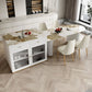 Metal Modern Free Form Indoor Table Sintered Stone Table for Kitchen and Dining Room Clearhalo ' dining_table' 'Dining Tables & Seating' 'Dining Tables' 'furn' 'furn_dining_table' 'Furniture' 'furniture_dining_table' 'Kitchen & Dining Furniture' 'kitchen&dining_furn' 'kitchen' 'kitchen_dining_table' 3649660