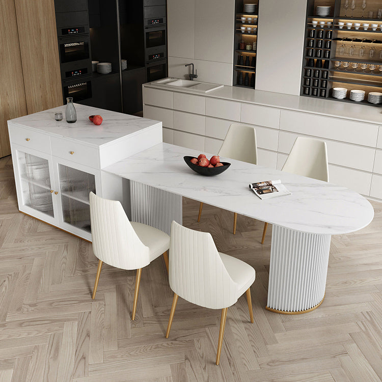 Metal Modern Free Form Indoor Table Sintered Stone Table for Kitchen and Dining Room Clearhalo ' dining_table' 'Dining Tables & Seating' 'Dining Tables' 'furn' 'furn_dining_table' 'Furniture' 'furniture_dining_table' 'Kitchen & Dining Furniture' 'kitchen&dining_furn' 'kitchen' 'kitchen_dining_table' 3649661