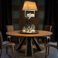 Modern Style Home Solid Wood Dining Table Round Table with Metallic Base Clearhalo ' dining_table' 'Dining Tables & Seating' 'Dining Tables' 'Furniture' 'furniture_dining_table' 'Kitchen & Dining Furniture' 'kitchen&dining_furn' 'kitchen' 'kitchen_dining_table' 3649673