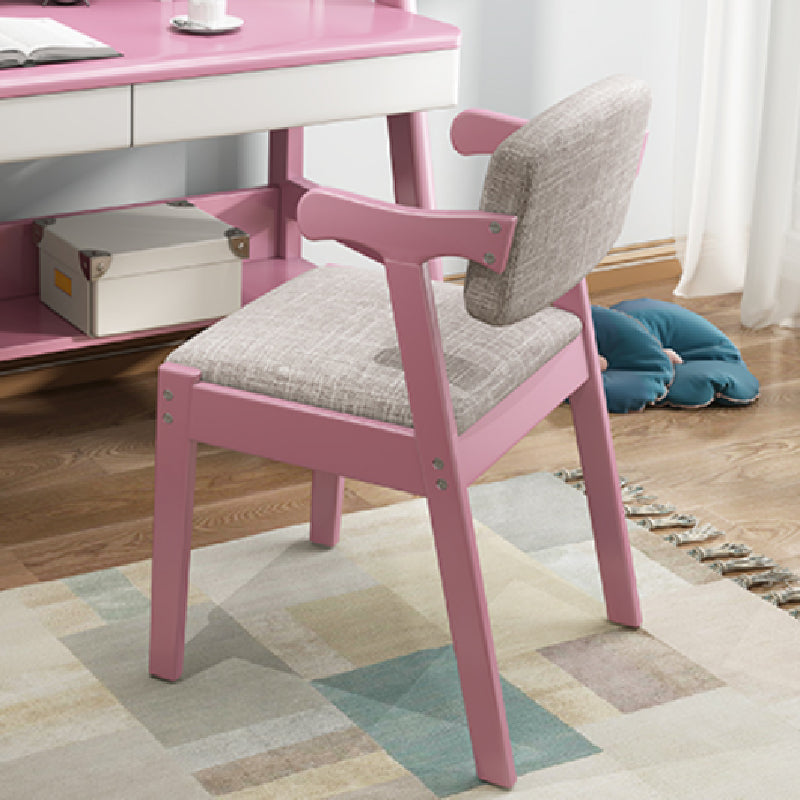 Scandinavian Style Wood Dining Side Chair Upholstered Open Back Dining Side Chair Grey 1 Piece Pink Clearhalo ' kitchen&dining_furn' 'Dining Chairs' 'Dining Tables & Seating' 'dining_chair' 'furn' 'furn_dining_chair' 'Furniture' 'furniture_dining_chair' 'Kitchen & Dining Furniture' 'kitchen' 3649694