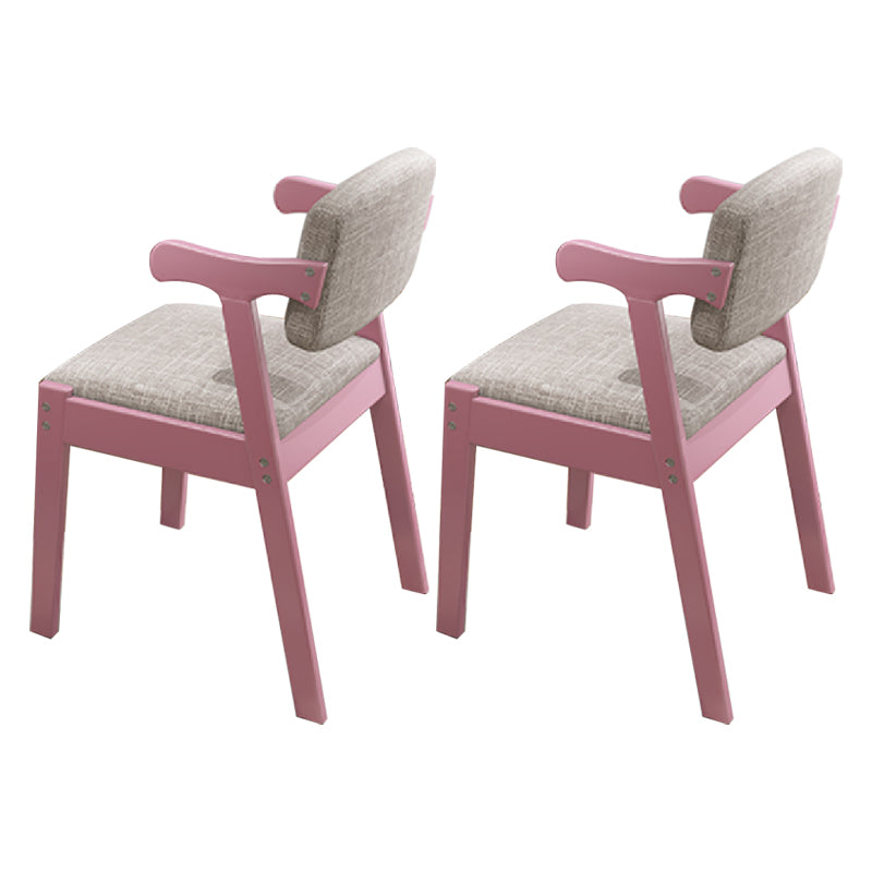 Scandinavian Style Wood Dining Side Chair Upholstered Open Back Dining Side Chair Grey 2 Piece Set Pink Clearhalo ' kitchen&dining_furn' 'Dining Chairs' 'Dining Tables & Seating' 'dining_chair' 'furn' 'furn_dining_chair' 'Furniture' 'furniture_dining_chair' 'Kitchen & Dining Furniture' 'kitchen' 3649697