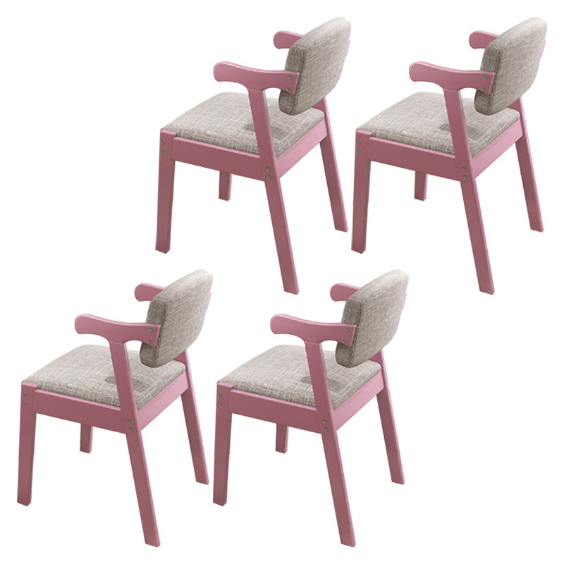 Scandinavian Style Wood Dining Side Chair Upholstered Open Back Dining Side Chair Grey 4 Piece Set Pink Clearhalo ' kitchen&dining_furn' 'Dining Chairs' 'Dining Tables & Seating' 'dining_chair' 'furn' 'furn_dining_chair' 'Furniture' 'furniture_dining_chair' 'Kitchen & Dining Furniture' 'kitchen' 3649698