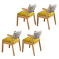 Scandinavian Style Wood Dining Side Chair Upholstered Open Back Dining Side Chair Gray-Yellow 4 Piece Set Natural Wood Clearhalo ' kitchen&dining_furn' 'Dining Chairs' 'Dining Tables & Seating' 'dining_chair' 'furn' 'furn_dining_chair' 'Furniture' 'furniture_dining_chair' 'Kitchen & Dining Furniture' 'kitchen' 3649709