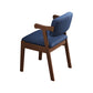 Scandinavian Style Wood Dining Side Chair Upholstered Open Back Dining Side Chair Navy Blue 1 Piece Walnut Clearhalo ' kitchen&dining_furn' 'Dining Chairs' 'Dining Tables & Seating' 'dining_chair' 'furn' 'furn_dining_chair' 'Furniture' 'furniture_dining_chair' 'Kitchen & Dining Furniture' 'kitchen' 3649710