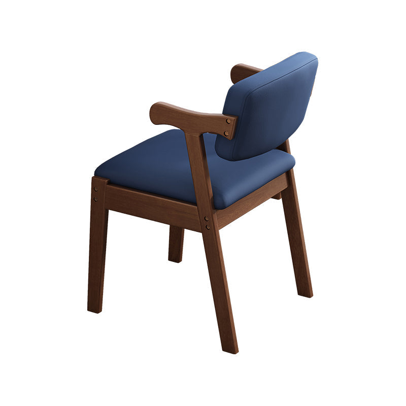 Scandinavian Style Wood Dining Side Chair Upholstered Open Back Dining Side Chair Navy Blue 1 Piece Walnut Clearhalo ' kitchen&dining_furn' 'Dining Chairs' 'Dining Tables & Seating' 'dining_chair' 'furn' 'furn_dining_chair' 'Furniture' 'furniture_dining_chair' 'Kitchen & Dining Furniture' 'kitchen' 3649710