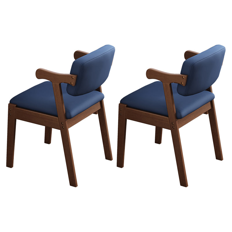 Scandinavian Style Wood Dining Side Chair Upholstered Open Back Dining Side Chair Navy Blue 2 Piece Set Walnut Clearhalo ' kitchen&dining_furn' 'Dining Chairs' 'Dining Tables & Seating' 'dining_chair' 'furn' 'furn_dining_chair' 'Furniture' 'furniture_dining_chair' 'Kitchen & Dining Furniture' 'kitchen' 3649711