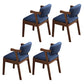 Scandinavian Style Wood Dining Side Chair Upholstered Open Back Dining Side Chair Navy Blue 4 Piece Set Walnut Clearhalo ' kitchen&dining_furn' 'Dining Chairs' 'Dining Tables & Seating' 'dining_chair' 'furn' 'furn_dining_chair' 'Furniture' 'furniture_dining_chair' 'Kitchen & Dining Furniture' 'kitchen' 3649712