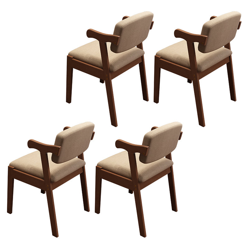 Scandinavian Style Wood Dining Side Chair Upholstered Open Back Dining Side Chair Grey 4 Piece Set Walnut Clearhalo ' kitchen&dining_furn' 'Dining Chairs' 'Dining Tables & Seating' 'dining_chair' 'furn' 'furn_dining_chair' 'Furniture' 'furniture_dining_chair' 'Kitchen & Dining Furniture' 'kitchen' 3649715