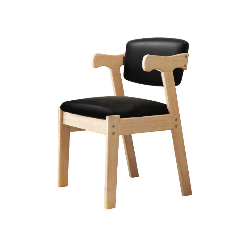 Scandinavian Style Wood Dining Side Chair Upholstered Open Back Dining Side Chair Black 1 Piece Natural Wood Clearhalo ' kitchen&dining_furn' 'Dining Chairs' 'Dining Tables & Seating' 'dining_chair' 'furn' 'furn_dining_chair' 'Furniture' 'furniture_dining_chair' 'Kitchen & Dining Furniture' 'kitchen' 3649722