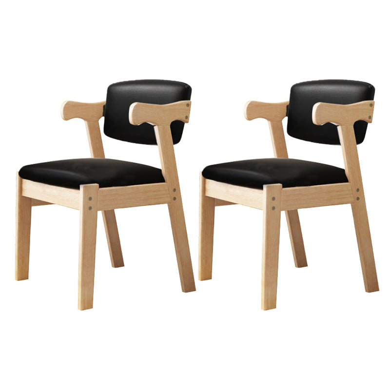 Scandinavian Style Wood Dining Side Chair Upholstered Open Back Dining Side Chair Black 2 Piece Set Natural Wood Clearhalo ' kitchen&dining_furn' 'Dining Chairs' 'Dining Tables & Seating' 'dining_chair' 'furn' 'furn_dining_chair' 'Furniture' 'furniture_dining_chair' 'Kitchen & Dining Furniture' 'kitchen' 3649723