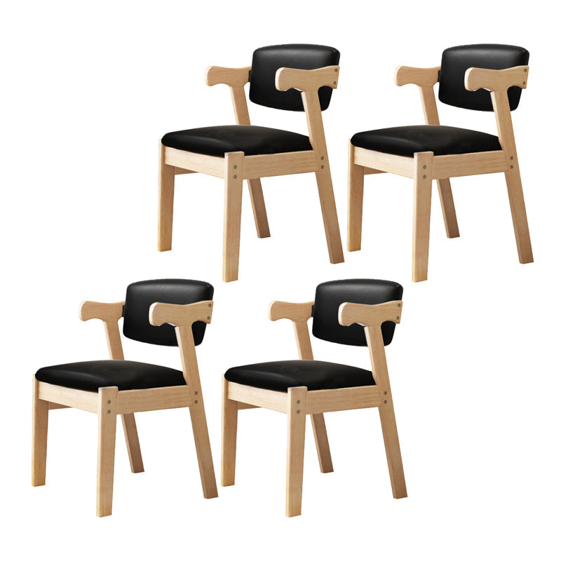 Scandinavian Style Wood Dining Side Chair Upholstered Open Back Dining Side Chair Black 4 Piece Set Natural Wood Clearhalo ' kitchen&dining_furn' 'Dining Chairs' 'Dining Tables & Seating' 'dining_chair' 'furn' 'furn_dining_chair' 'Furniture' 'furniture_dining_chair' 'Kitchen & Dining Furniture' 'kitchen' 3649724