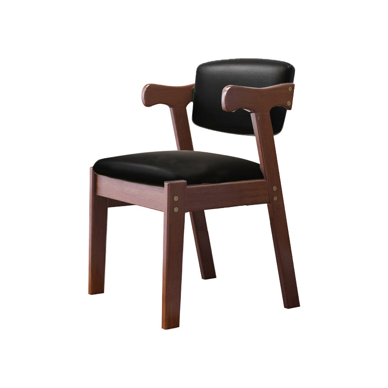 Scandinavian Style Wood Dining Side Chair Upholstered Open Back Dining Side Chair Black 1 Piece Walnut Clearhalo ' kitchen&dining_furn' 'Dining Chairs' 'Dining Tables & Seating' 'dining_chair' 'furn' 'furn_dining_chair' 'Furniture' 'furniture_dining_chair' 'Kitchen & Dining Furniture' 'kitchen' 3649725